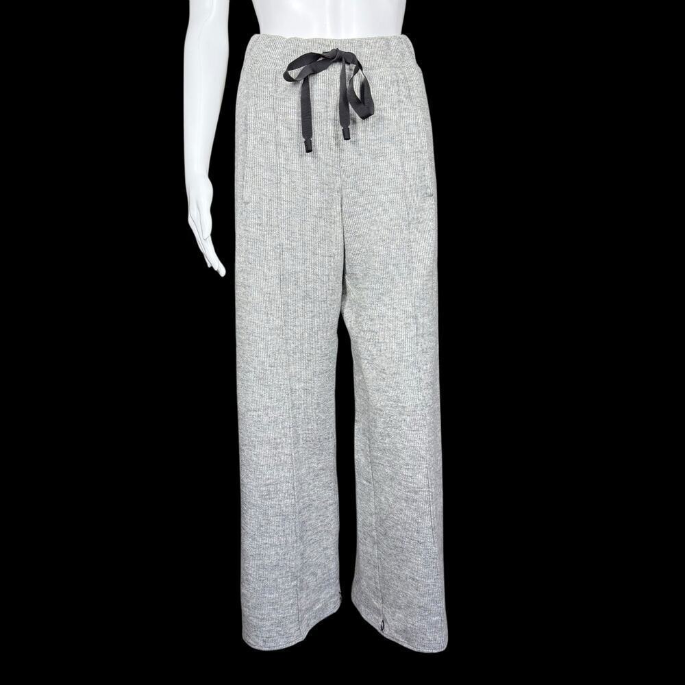 Cog The Big Smoke Wool Cotton Easy Pant Gray Ribbed Wide Lounge Trousers Small